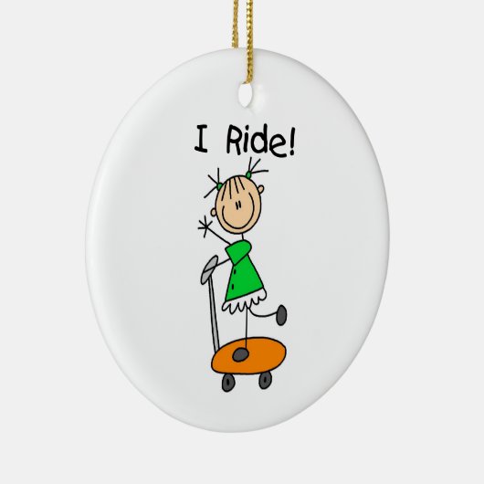 I Ride - Meisje op scooter Keramisch Ornament (Rechts)