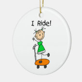 I Ride - Meisje op scooter Keramisch Ornament (Links)