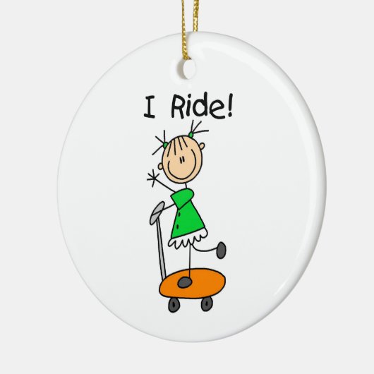 I Ride - Meisje op scooter Keramisch Ornament (Links)