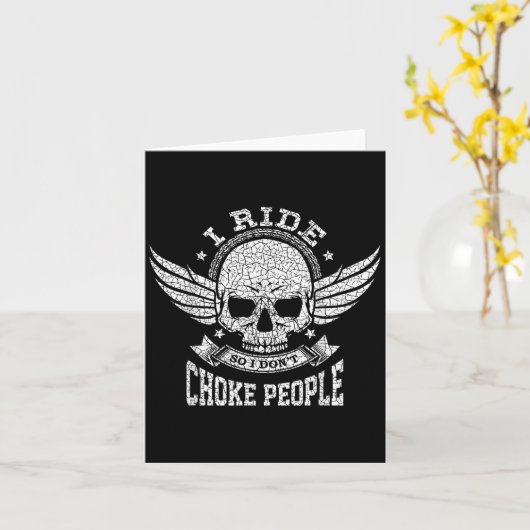 I Ride So I Don't Choke People Funny Motorcycle Ri Kaart (Gele Bloem)