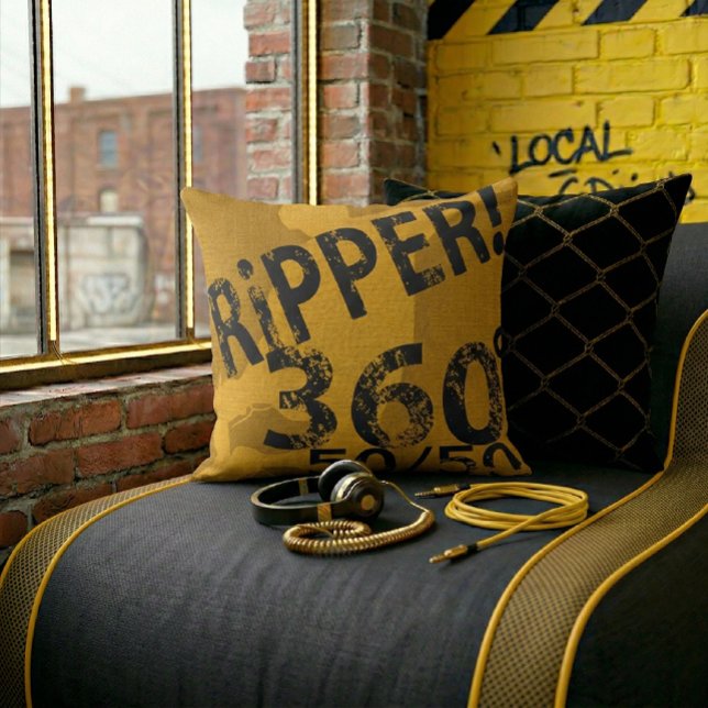 I-Ripper – Black & Gold Series Dubbelzijdig Kussen (Creator heeft geüpload)
