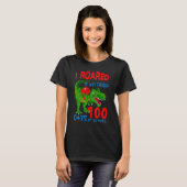 I Roared My Way Through 100 Days School Dinosaur T-shirt (Voorkant volledig)