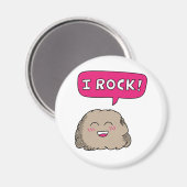 I Rock, Cute Cartoon Rock Humor Magneet (Voorkant / Achterkant)