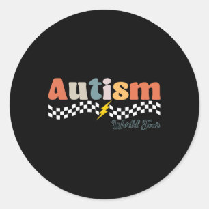 I Rock The Spectrum Autism World Tour Autism Aware Ronde Sticker