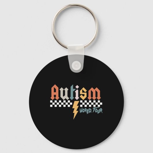 I Rock The Spectrum Autism World Tour Autism Aware Sleutelhanger (Voorkant)