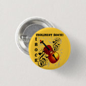 I Rock! - Violinist Rock _ Ronde Button 3,2 Cm (Voorkant /achterkant)