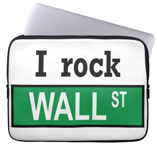 I rock Wall St. Neopreen laptophoes Laptop Sleeve (Voorkant)