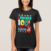I Rocked 100 Days Of School Guitar  Music 100th Da T-shirt (Voorkant)