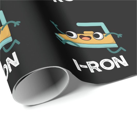 I-ron Funny Running Iron Pun Dark BG Cadeaupapier (Rol Hoek)