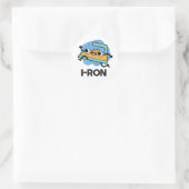 I-ron Funny Running Iron Pun Ronde Sticker (Tas)