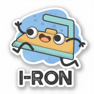 I-ron Funny Running Iron Pun Sticker