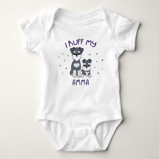 I Ruff My Amma - Cute Puppy Dogs Romper (Voorkant)
