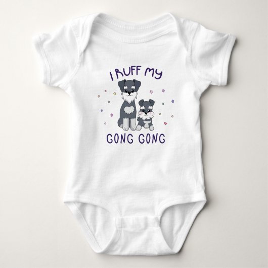 I Ruff My Gong Gong - Cute Puppy Dogs Romper (Voorkant)