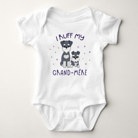 I Ruff My Grand-Mère - Cute Puppy Dogs Romper (Voorkant)