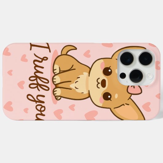 “I Ruff You” Cute Chihuahua iPhone Case  (Achterkant (horizontaal))