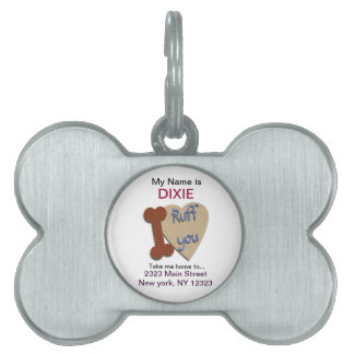 "I Ruff You" Hond Label Huisdieren Naamplaatje