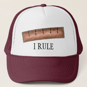 I Rule Wooden Ruler Wiskunde Nerd Teacher School P Trucker Pet