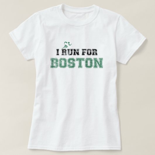 I RUN FOR BOSTON Shirt (nood) (Design voorkant)