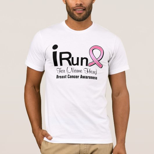  I run for Breast Cancer Awareness T-shirt (Voorkant)
