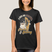 I run on Caffeine Plucking & Striking Harp T-shirt (Voorkant)