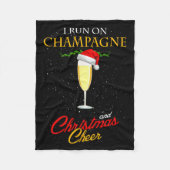 I Run On Champagne And Christmas Cheer Sparkling W Fleece Deken (Voorkant)