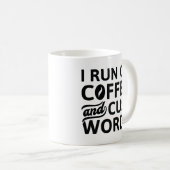 I Run On Coffee And Cuss Words Koffiemok (Voorkant rechts)