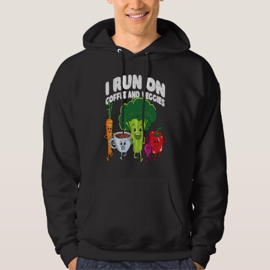 I Run On Coffee And Veggies Vegan Runner Vegetaria Hoodie (Voorkant)