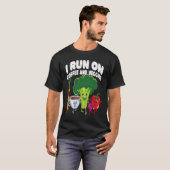 I Run On Coffee And Veggies Vegan Runner Vegetaria T-shirt (Voorkant volledig)
