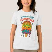 I Run On Popsicles – Kleurrijk Zomer T-Shirt voor (Voorkant)