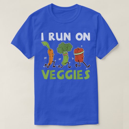 I Run On Veggies Fruit Vegetables Vegetarian T-Shi T-shirt (Design voorkant)