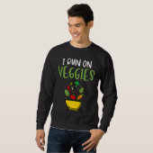 I Run On Veggies  Humor Vegan Vegetarian Runner Ve Trui (Voorkant volledig)