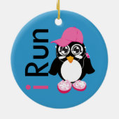 i Run Penguin Keramisch Ornament (Achterkant)