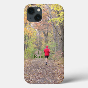 "I RUN" RUNNER MET RODE JAS IN BOSSEN Case-Mate iPhone CASE