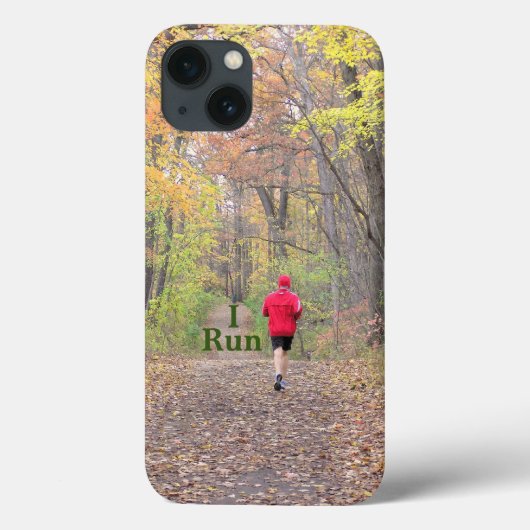 "I RUN" RUNNER MET RODE JAS IN BOSSEN Case-Mate iPhone CASE (Achterkant)