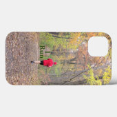 "I RUN" RUNNER MET RODE JAS IN BOSSEN Case-Mate iPhone CASE (Achterkant (horizontaal))