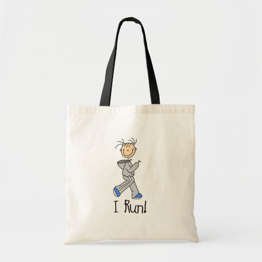 I Run Stick Figuur Bag Tote Bag (Voorkant)