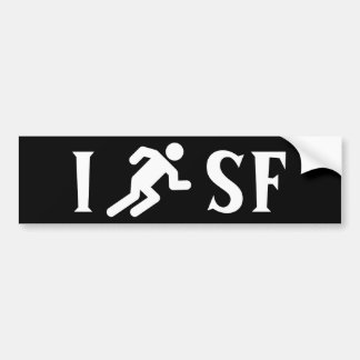 I RUN<Your City>Custom Bumpersticker (wit)