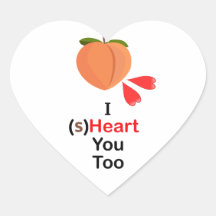 "I(s)Heart you too" hartvormige Stickers