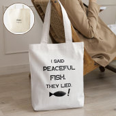 I Said Peaceful Fish They Lied - Minimalist Funny Tote Bag