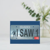 "I Saw 1" Sasquatch License Bord Briefkaart (Staand voorkant)