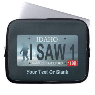 "I Saw 1" Sasquatch License Bord Laptop Sleeve