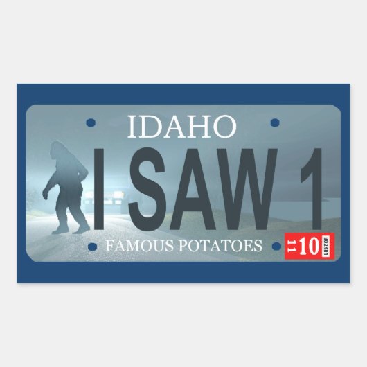 "I Saw 1" Sasquatch License Bord Rechthoekige Sticker (Voorkant)