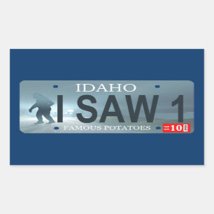 "I Saw 1" Sasquatch License Bord Rechthoekige Sticker