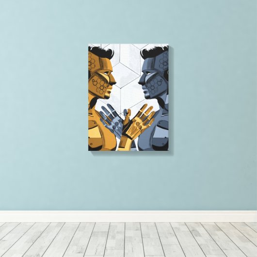 I Saw Myself I A – Self Recognition Art Canvas Afdruk (Insitu (Houten vloer))