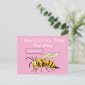 I Say Things That Sting Funny Wasp Apology Briefkaart (Staand voorkant)