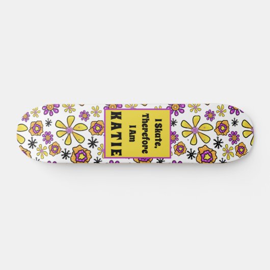 I Schaats Groovy Retro  naam Skateboard (Horizontaal)