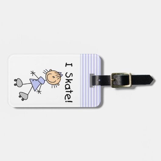 I Schaats - Meisje Rolschaatser Bagagelabel (Voorkant horizontaal)