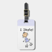 I Schaats - Meisje Rolschaatser Bagagelabel (Voorkant verticaal)