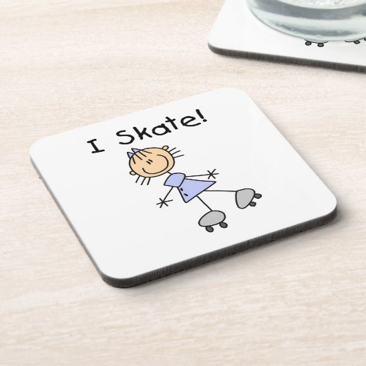 I Schaats - Meisje Rolschaatser Bier Onderzetter (Linkerzijde)