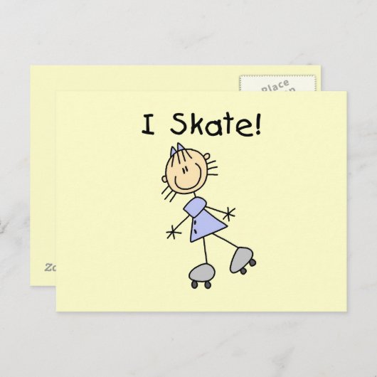 I Schaats - Meisje Rolschaatser Briefkaart (Voorkant / Achterkant)